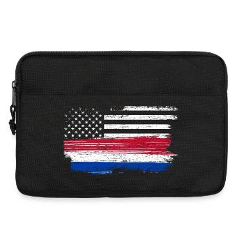 Grunge Flag Brushstroke Americana - Laptop bag 13" - black - Front