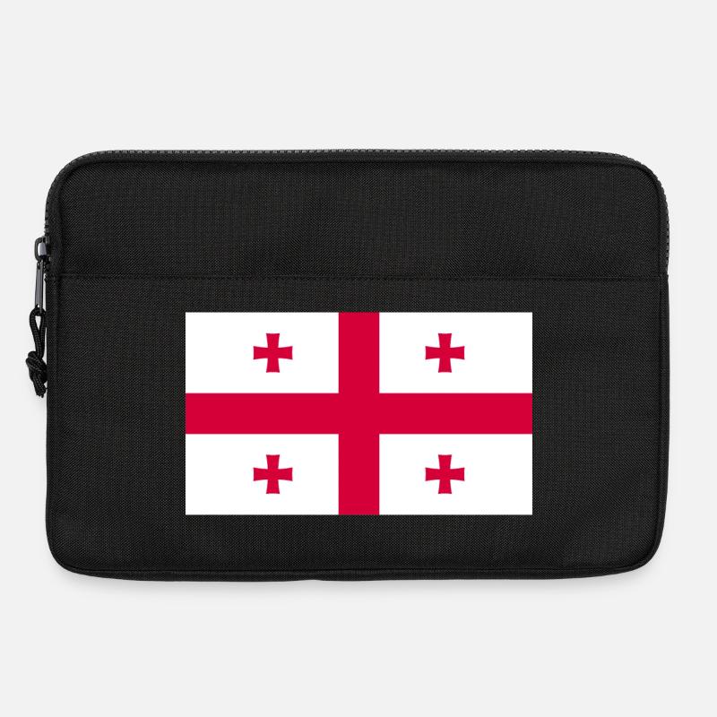 Georgien Flagge - Laptoptasche 13" - Schwarz