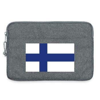 Drapeau national de la Finlande - Sacoche pour ordinateur portable 13 pouces - gris chiné - Devant