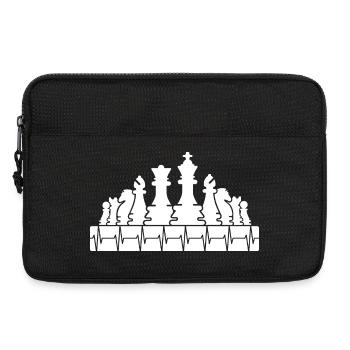 Heartbeat Chessboard Chess Pieces Symbol Logo - Laptop bag 13" - black - Front