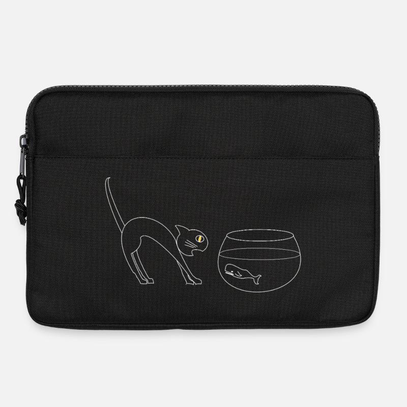 Cat vs Whale - Laptop bag 13" - black