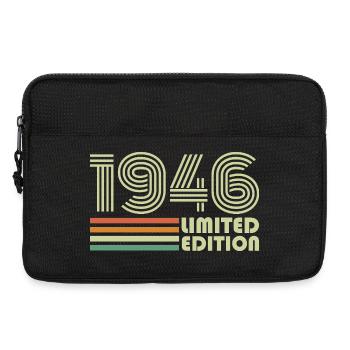 Cadeau d’anniversaire rétro vintage 1946 1946 - Sacoche pour ordinateur portable 13 pouces - noir - Devant