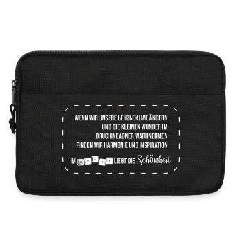 Chaos and Beauty Quote Poem Inspiration - Laptop bag 13" - black - Front