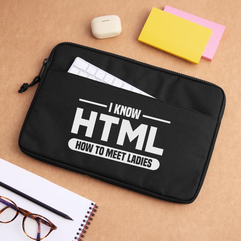 HTML Humor Code Programmer Saying Laptop bag 13"