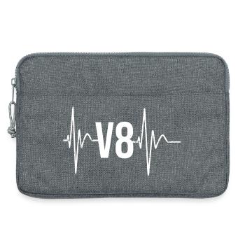 V8 Heartbeat Us Car Liebhbaber Motiv  - Laptoptasche 13" - Grau meliert - Vorne