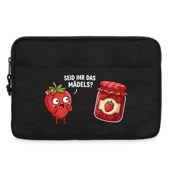 Es-tu la fille à la confiture de fraises drôle - Sacoche pour ordinateur portable 13 pouces - noir - Devant