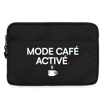 MODE CAFÉ ACTIVÉ | Humour café - Sacoche pour ordinateur portable 13 pouces - noir - Devant