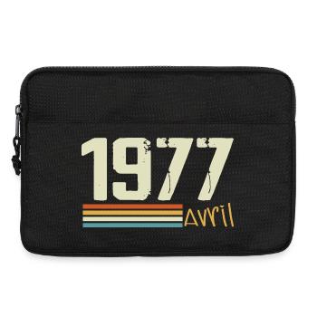 Né en avril 1977 - Sacoche pour ordinateur portable 13 pouces - noir - Devant