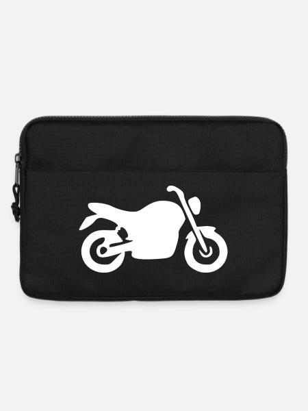 Motorrad weiß Bike Biker Geschenk - Laptoptasche 13" - Schwarz