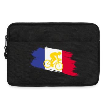 Drapeau français avec vélo – Conception cycliste - Sacoche pour ordinateur portable 13 pouces - noir - Devant