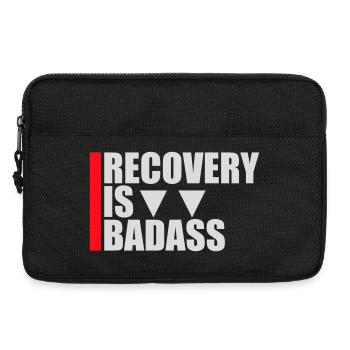 Recovery Is Badass Logo, citation de rétablissement motivant - Sacoche pour ordinateur portable 13 pouces - noir - Devant