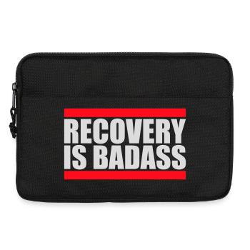 Recovery Is Badass Logo, citation de rétablissement motivant - Sacoche pour ordinateur portable 13 pouces - noir - Devant