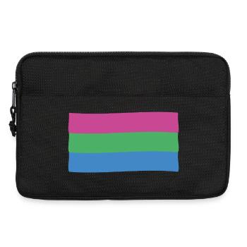 Polysexuelle Flagge: Stolz und Vielfalt - Laptoptasche 13" - Schwarz - Vorne