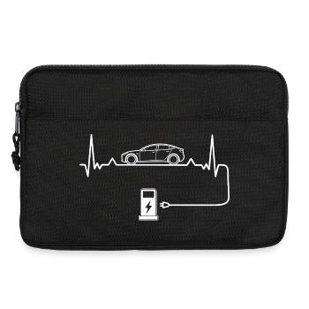 Amour des voitures électriques avec battement de cœur Voitures électriques - Sacoche pour ordinateur portable 13 pouces - noir - Devant