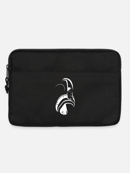 kopfhörer headphones ear symbol illustration icon - Laptoptasche 13" - Schwarz
