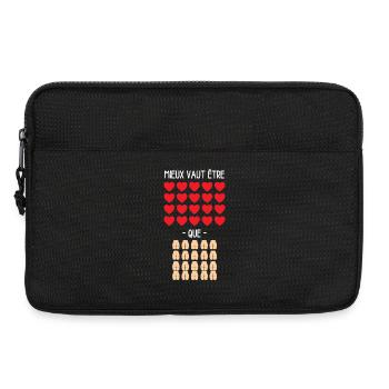 Mieux vaut être 20 Cœurs que 20 Culs - Humour noir - Sacoche pour ordinateur portable 13 pouces - noir - Devant