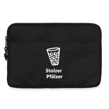 weinschorle, Stolzer Pfälzer, coole Pfälzersprüche - Laptoptasche 13" - Schwarz - Vorne