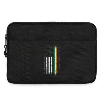 Le drapeau américain rencontre le Tricolore irlandais en détresse - Sacoche pour ordinateur portable 13 pouces - noir - Devant