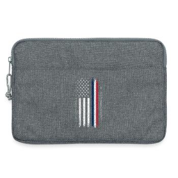 Drapeau en difficulté : Ligne bleue-rouge - Sacoche pour ordinateur portable 13 pouces - gris chiné - Devant