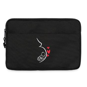 Baby Bump Mom Baby Pregnant Heart Pregnancy - Laptop bag 13" - black - Front