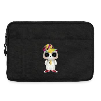 cute cool skull in hip hop look - Laptop bag 13" - black - Front
