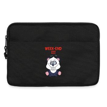 Panda am Wochenende - Laptoptasche 13" - Schwarz - Vorne