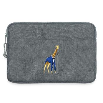 Chanteur girafe Chant au micro - Sacoche pour ordinateur portable 13 pouces - gris chiné - Devant