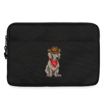 Dachshund Cowboy Cowboy Hat - Laptop bag 13" - black - Front