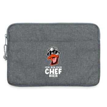 Chef Spruch Anführer Ente Motiv - Laptoptasche 13" - Grau meliert - Vorne