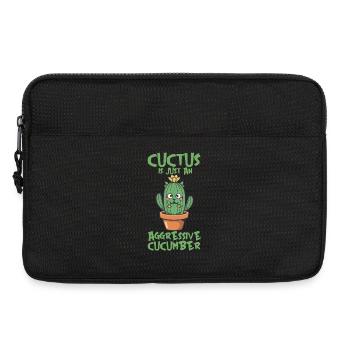 A CUCTUS IS JUST AN AGGRESSIVE CUCUMBER - Laptop bag 13" - black - Front