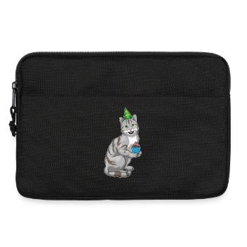 Cat Birthday Cupcake - Laptop bag 13" - black - Front