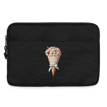 Un cornet de glace rempli de délices sucrés - Sacoche pour ordinateur portable 13 pouces - noir - Devant