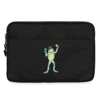 Frosch Jongleur Jonglieren - Laptoptasche 13" - Schwarz - Vorne