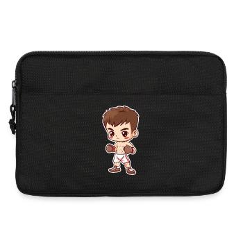 Kickboxer Junge Cartoon Stil - Laptoptasche 13" - Schwarz - Vorne