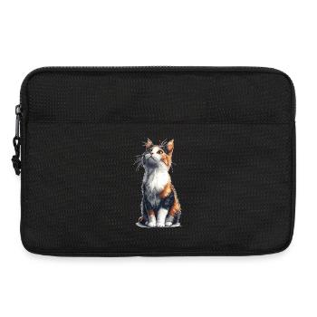 Colorful Sitting Comic Cat - Laptop bag 13" - black - Front