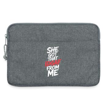She Got That IDGAF From ME - Laptop bag 13" - heather grey - Front