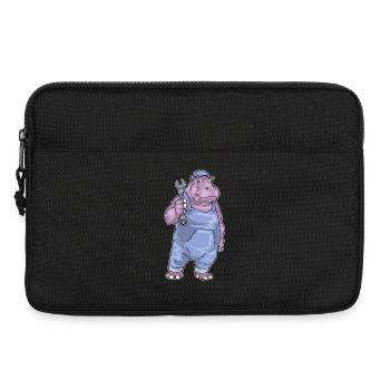 Nilpferd Mechaniker Schraubenschlüssel Werkstatt - Laptoptasche 13" - Schwarz - Vorne