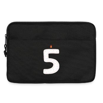 Bougie d’anniversaire festive numéro 5 - Sacoche pour ordinateur portable 13 pouces - noir - Devant