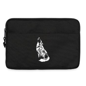 Tatouage nordique loup tribal - Sacoche pour ordinateur portable 13 pouces - noir - Devant