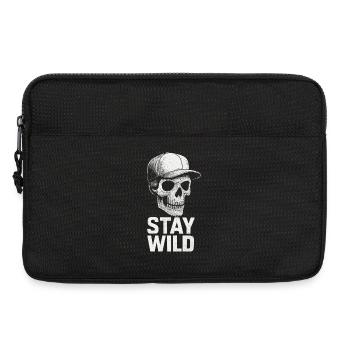Street Art Skull Stay Wild Urban Style - Laptop bag 13" - black - Front