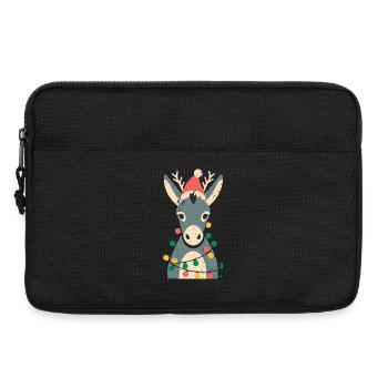Mignon âne elfe Noël - Sacoche pour ordinateur portable 13 pouces - noir - Devant