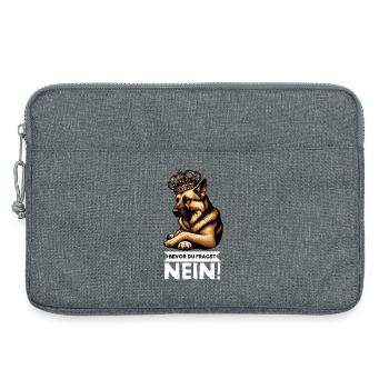 Avant que vous ne demandiez aux bergers bergers allemands - Sacoche pour ordinateur portable 13 pouces - gris chiné - Devant
