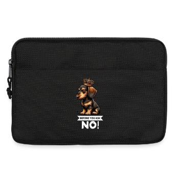 Before You Ask Rauhaardackel Dackel Teckel Tekkel - Laptoptasche 13" - Schwarz - Vorne