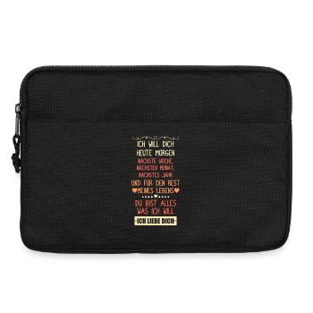 Ich will dich heute morgen nächste Woche - Laptoptasche 13" - Schwarz - Vorne