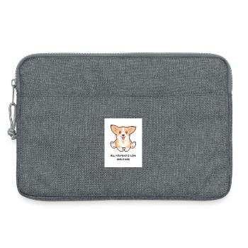 Amour de Corgi et illustration de chiens - Sacoche pour ordinateur portable 13 pouces - gris chiné - Devant