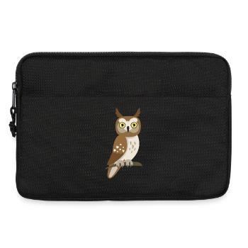 Cute Owl – Cute Animal Illustration - Laptop bag 13" - black - Front
