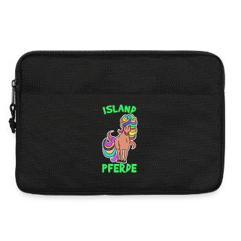 Pferde Pony Islandpferde Isländer Spruch Pferdefan - Laptoptasche 13" - Schwarz - Vorne
