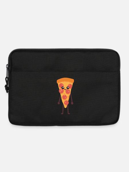 Pizza kawaii lustiges Geschenk - Laptoptasche 13" - Schwarz