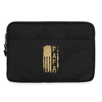 Typographie du drapeau américain grungy - Sacoche pour ordinateur portable 13 pouces - noir - Devant