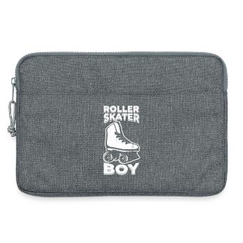 Garçon patineur à roulettes - Sacoche pour ordinateur portable 13 pouces - gris chiné - Devant